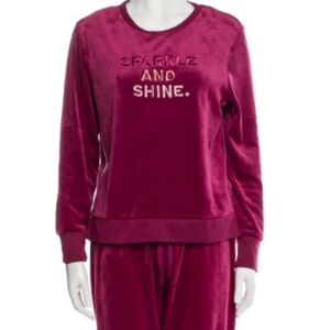 Kate Spade Sparkle and Shine velour pullover/ PJ top